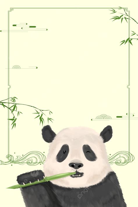 白色熊猫边框素材图片免费下载-千库网