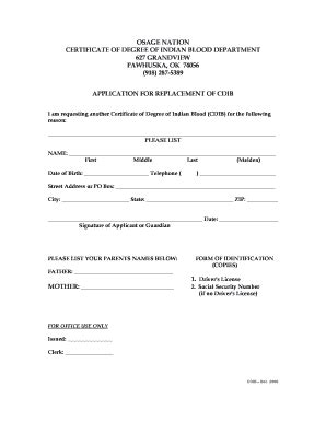 Cdib Card Replacement - Fill and Sign Printable Template Online