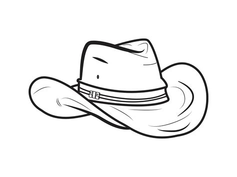 Cowboy hat outline vector illustration. Cowboy hat clipart free ...