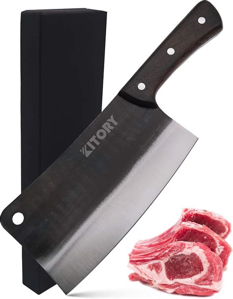 Amazon.com: Kitory Hand Forged Meat Cleaver, Heavy Duty Butcher Knife ...