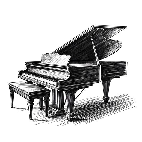 Premium Vector | Piano ink sketch drawing black and white engraving ...