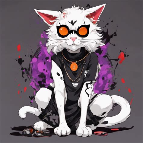 full body white anthro calico cat | furry.ai