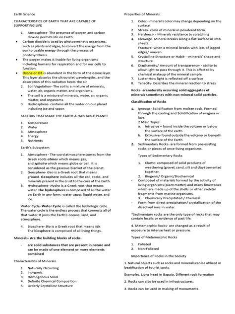 Image result for Earth Science Review Questions