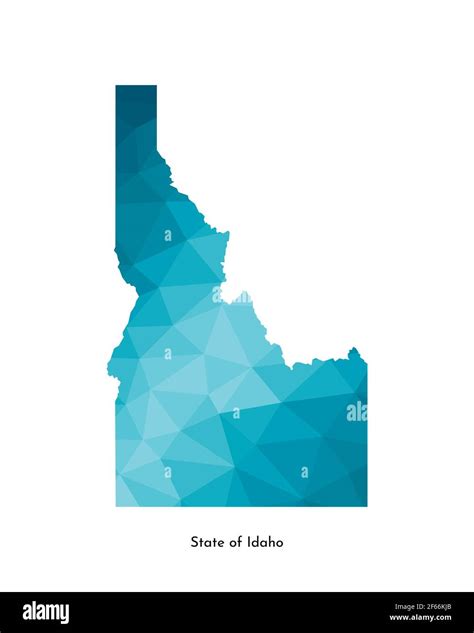 Vector isolated illustration icon with simplified blue map's silhouette of State of Idaho (USA ...
