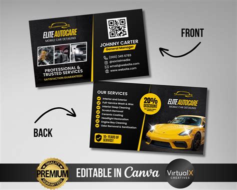 Auto Detailing Business Cards Examples Free Printable Car Detailing