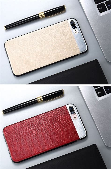 Comma ® Apple iPhone 8 Plus Luxurious Crocodile Leather Metallic ...