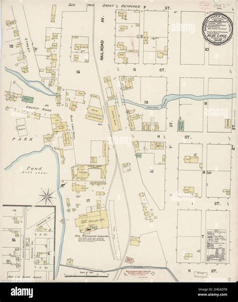 Blue lake california map hi-res stock photography and images - Alamy