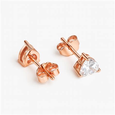 Rose Gold Plated Heart Shaped Silver Earrings for women