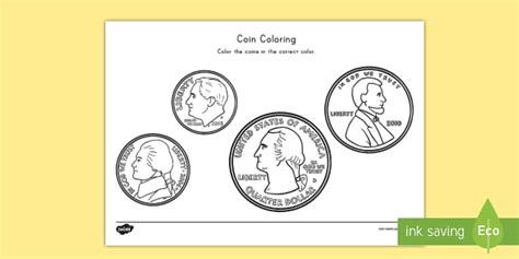 U.S. Coins Template for Kids - Elementary Resources