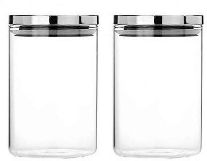 Massive Reckon Borosilicate Glass Storage Steel Lid Jar with Silicone 2 ...