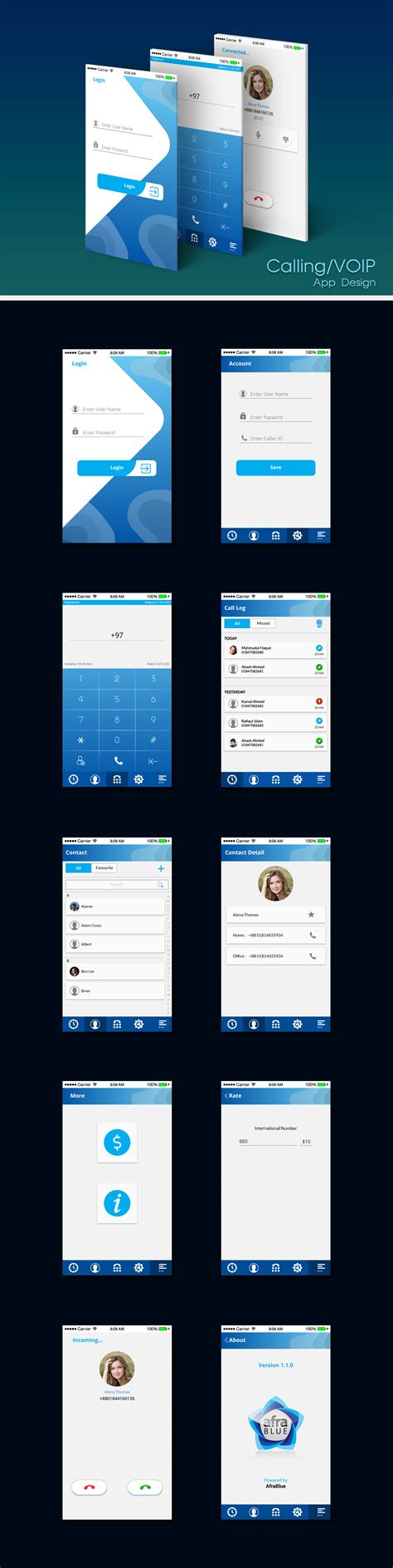 VoIP Phone UI Design 的图像结果