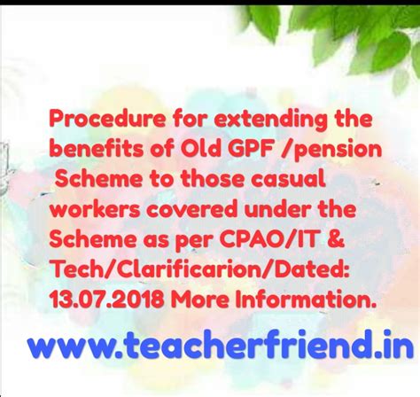 Procedure for extending the benefits of Old GPF / pension Scheme to ...