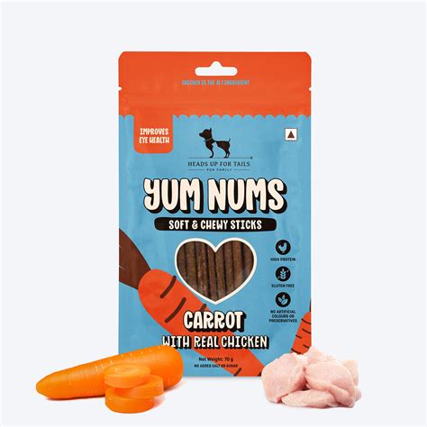 HUFT Yum Nums Dog Treats Soft & Chewy Sticks Carrot With Real Chicken ...