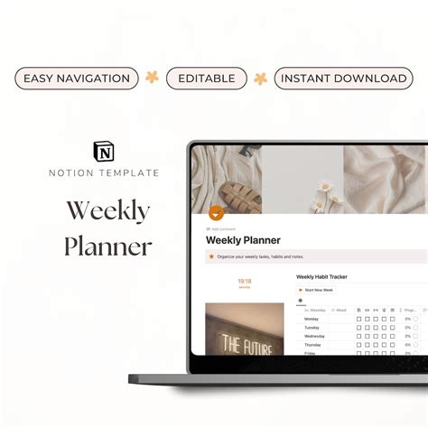 Image result for Notion Weekly Planner Template