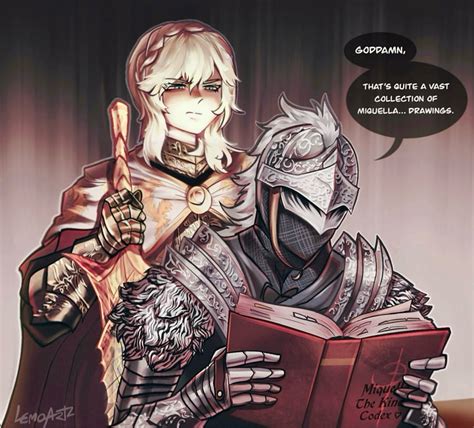 tarnished, bloody wolf, and needle knight leda (elden ring and 1 more ...