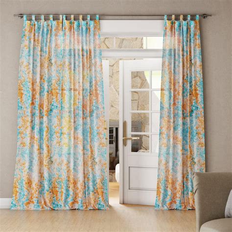 Tie & Dye Mulmul Curtain - Blue & Orange – Eyaas