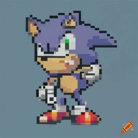 Sonic the hedgehog, pixel art ,sonic and knuckles 3 style on Craiyon