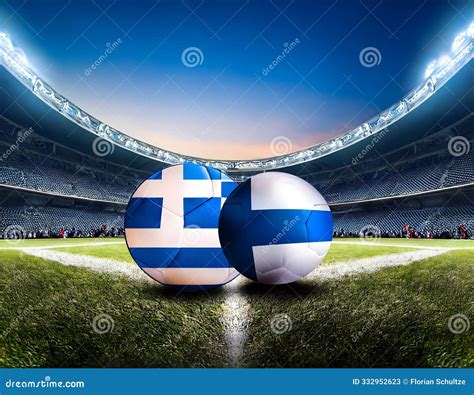 Banner Football Greece Vs Finland Stock Illustration - Illustration of ...