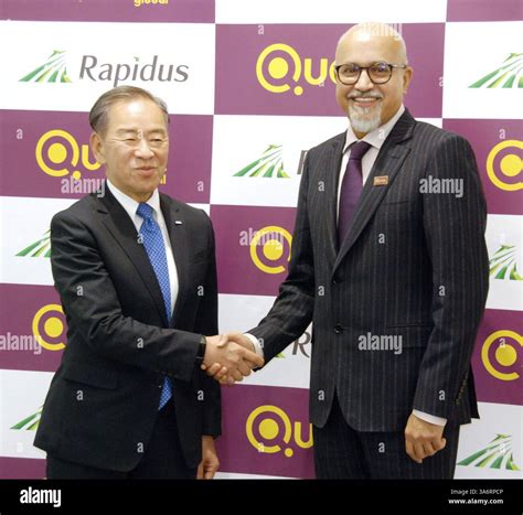Atsuyoshi Koike (L), president of Japan's state-backed chip venture ...