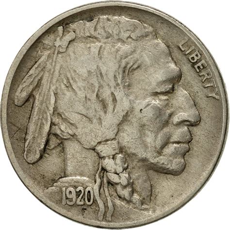 Five Cents 1920 Buffalo Nickel, Coin from United States - Online Coin Club