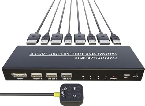 Tobo KVM Switche 4 Computers - KVM Switch Displayport, One Monitor ...