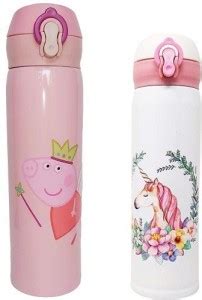 UNIBOX Stainless Steel Peppa Pig & Flask Bottle (Multicolor) 500 ml ...