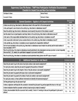 Supervisory Case File Review TANF Work Verification ... - Dhs State Mn ...