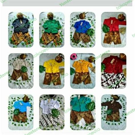 Jual setelan beskap bayi baju anak adat Jawa,baju pitonan free BLANGKON ...