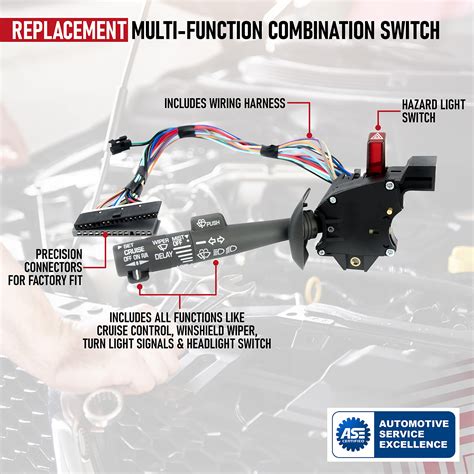 On Off Switch Ulti-Function Cobination Switch - Turn Signal, Wiper, Washers, Hazard Winch ...