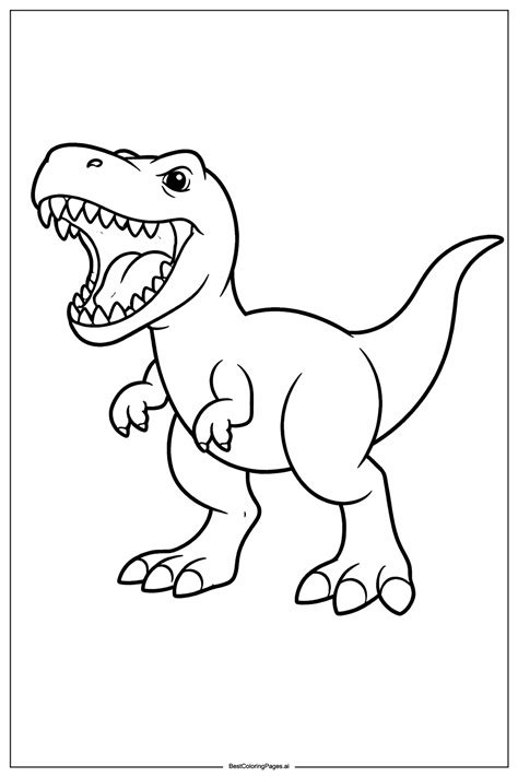 T rex dinosaur roaring Coloring Page - Free Printable ...