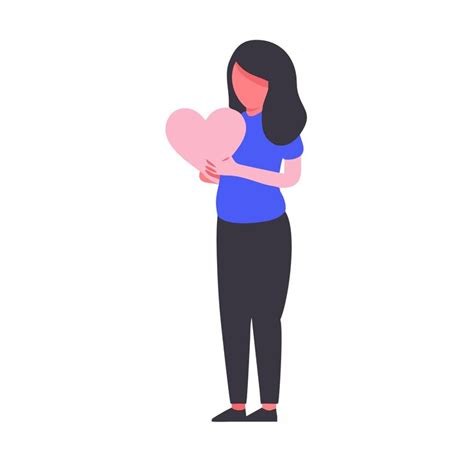 Empowering ui elements woman holding love symbol for connection and ...