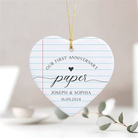 Personalized First Anniversary Ornament, 1st Anniversary Gift, Paper ...