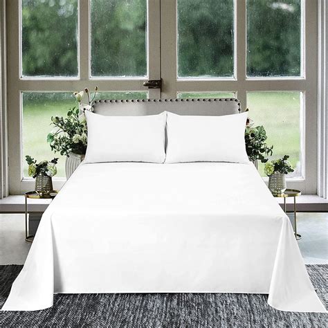 Amazon.com: 3Pcs Flat Sheet Oversized King Plus (120 x 120) 800 Thread ...