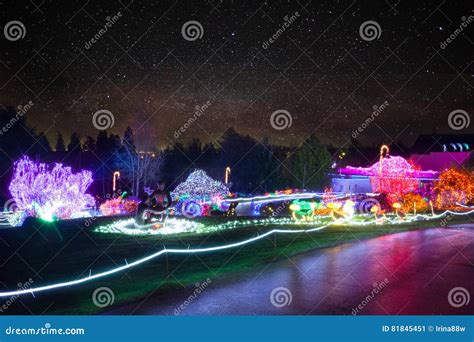 Zoolights at the Point Defiance Zoo in Tacoma, WA Stock Image - Image ...