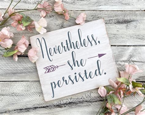 Nevertheless She Persisted Wood Sign Feminist Sign Strong | Etsy