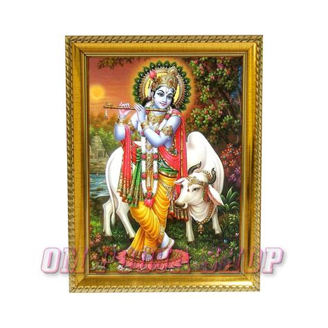 Krishna with Cow in Photo frame buy online Krishna with Cow in USA