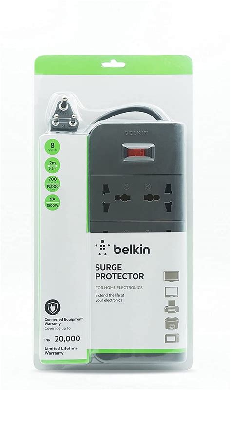 Belkin 8-Socket Surge Protector Universal Socket - tpstech.in