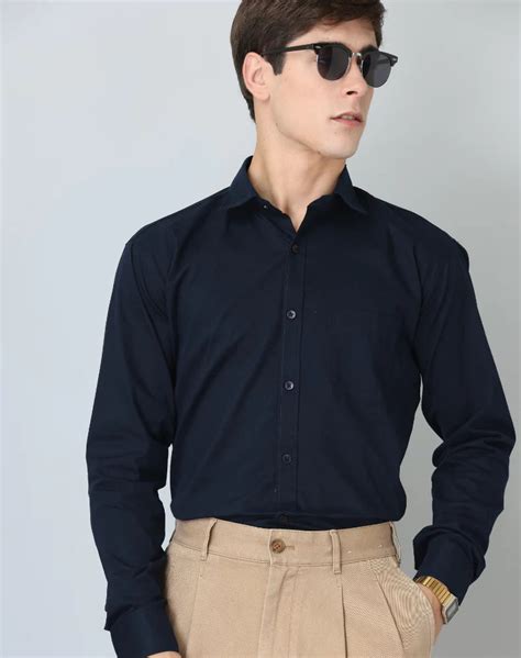 Frankshop Classic Cotton Navy Blue Shirts for Man – Frankshop.in