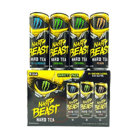 Monster Brewing Alcohol The Nasty Beast Hard Tea 12Pk Variety Pack ...