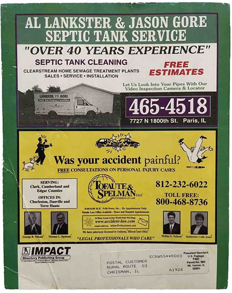 2000 2001 EDGAR CLARK CUMBERLAND, ILLINOIS, IL TELEPHONE DIRECTORY ...