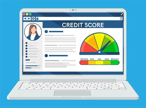Laptop with Credit Score App on Screen. Credit Score Indicator and ...