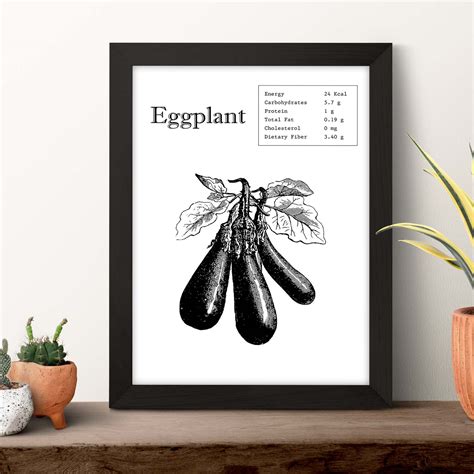 Poster De Eggplant. Láminas De Frutas Y Verduras En Ingles. Sin Marco ...