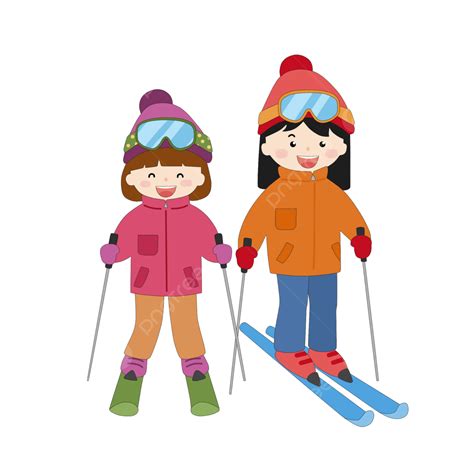 Kids Skiing Clipart
