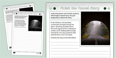Finish the Tunnel Story Writing Template (teacher made)