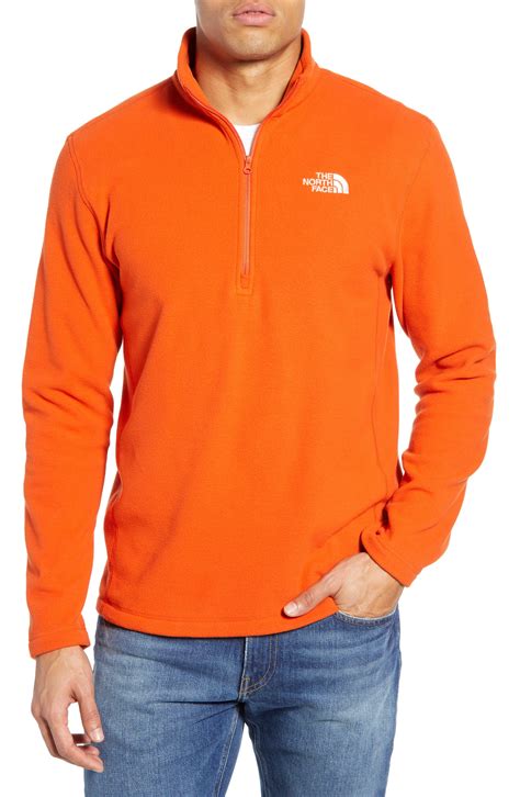 The North Face Tka 100 Glacier Quarter Zip Fleece Pullover in Orange ...