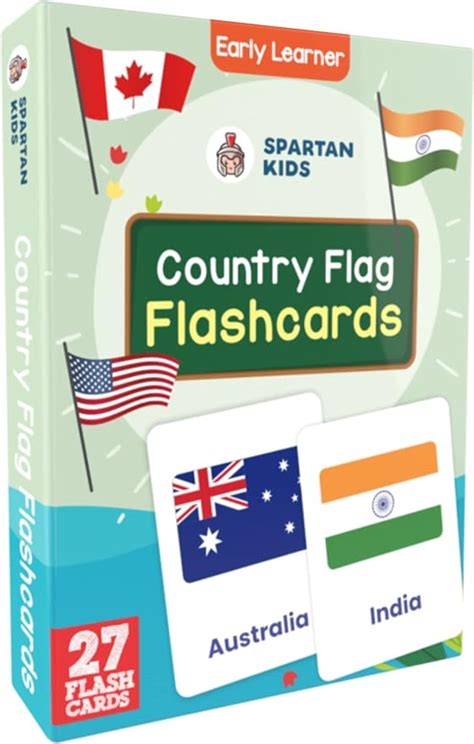 SPARTAN KIDS® World Country Flags Flash Cards for Kids – Dealderma