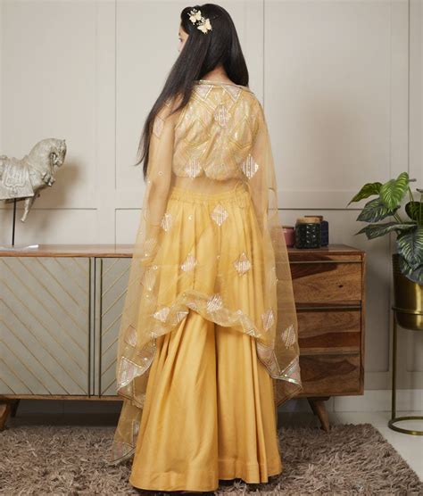 Shop Stylish Mustard Crop Top Pant Set Online – FayonKids