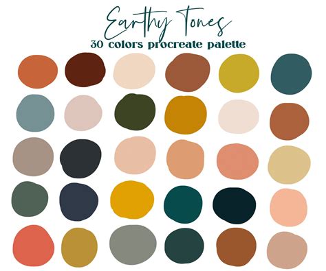 Earthy tones procreate color palette ipad procreate swatches etsy – Artofit