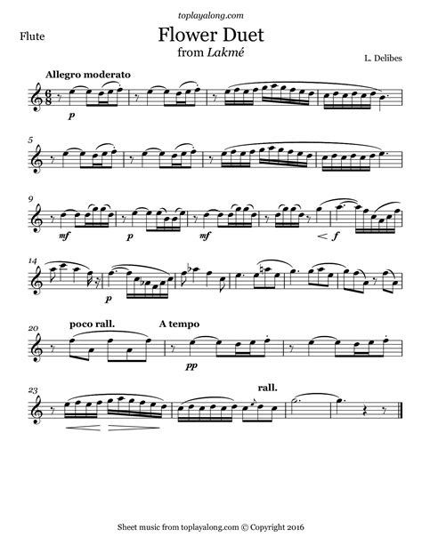 Flower Duet from Lakmé – toplayalong.com