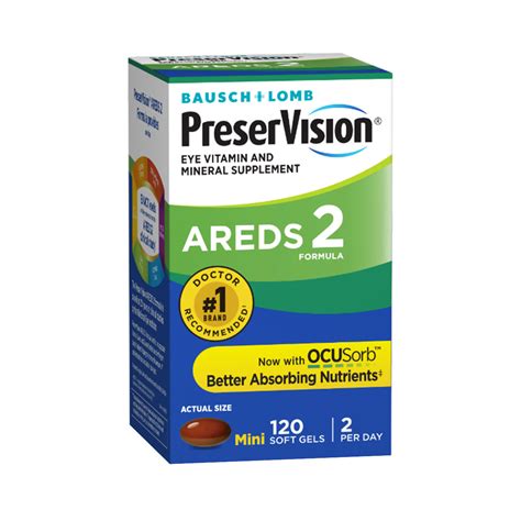PreserVision AREDS 2 Eye Vitamin & Mineral Supplement 120 Softgels - Enhanced Absorption for ...